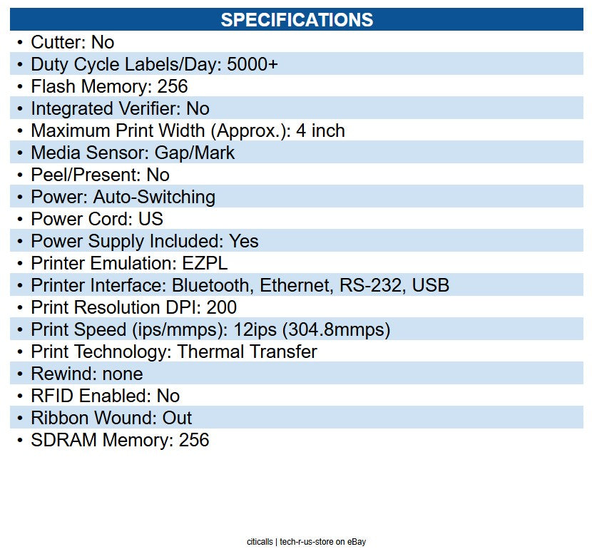 Zebra ZT23142-T01000GA ZT231 Thermal Transfer Printer Monochrome - Label Print