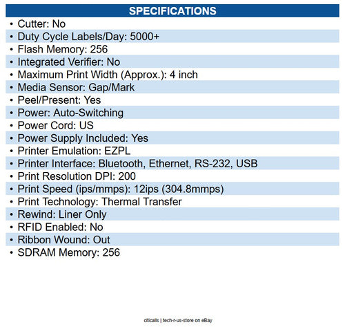 Zebra ZT23142-T31000FZ ZT231 Thermal Transfer Printer Monochrome - Label Print