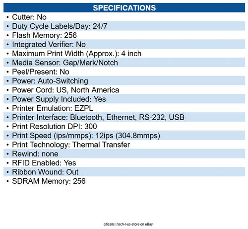 Zebra ZT23143-T0100AFZ TT Printer ZT231R; 4", 300 dpi, Thermal Transfer, Tear