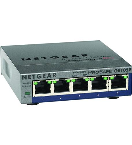 Netgear GS105E-200NAS 5 Port Gigabit Smart Switch VLAN Support Port Mirroring