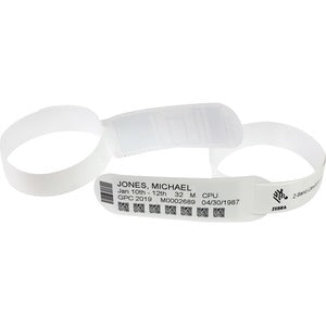 Zebra 10015355K Z-Band UltraSoft Wristband Cartridge Kit (White) - 1" Width