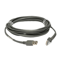 Zebra CBA-U10-S15ZAR Straight Cable - 15 ft USB Data Transfer Cable - Black