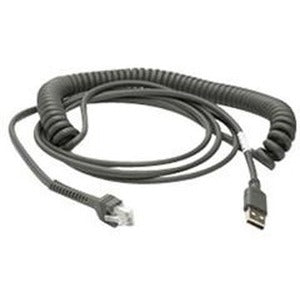 Zebra CBA-U12-C09ZAR Cable - USB: Series A Connector, 9ft. (2.8m) Coiled - 9 ft 