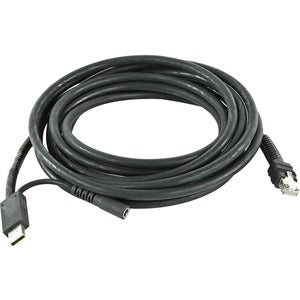 Zebra CBA-U44-S15PAR 12V 15 ft USB Data Transfer Cable for Barcode Scanner