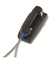 Cortelco 2554-AHCNDL-BK 255400AHCNDL Black Wall Phone with Armored Cord No Dial