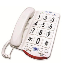 Clarity JV35 White Corded Handset Phone Large Black Buttons Braille