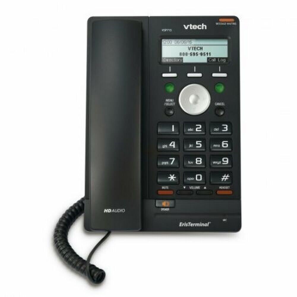 Vtech VSP715 ErisTerminal 2 Lines SIP VoIP IP HD Voice Phone PoE + Power