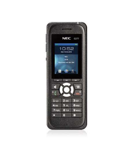 NEC Q24-FR000000136019 G277 IP DECT Handset Black w 1.8" LCD BeltClip USB-C