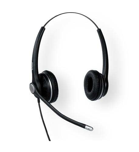 SNOM A100D Wired Binaural Headset with QD RJ9 Wideband Sound Speaker Tuning