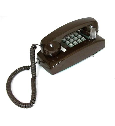 Cortelco 2554-V-BR 255445-VBA-20M Brown Traditional Mini-Wall Phone