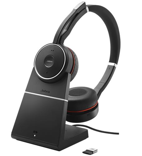 Jabra 7599-848-199 Evolve 75 SE Link380a UC Stereo Headset Stand Bluetooth