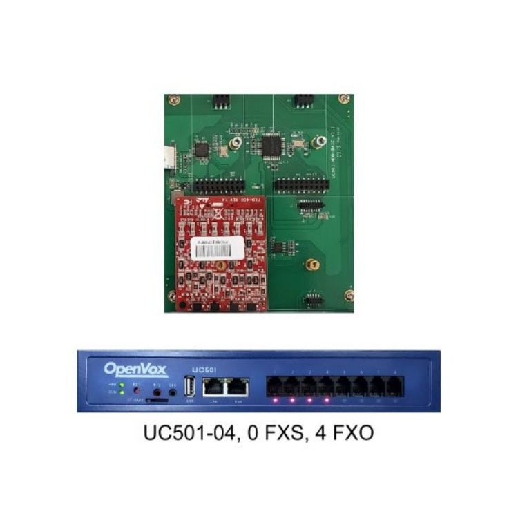 UC501-04 FreePBX Mini UC  IP PBX 300 Users 60 Calls 0 FXS 4 FXO