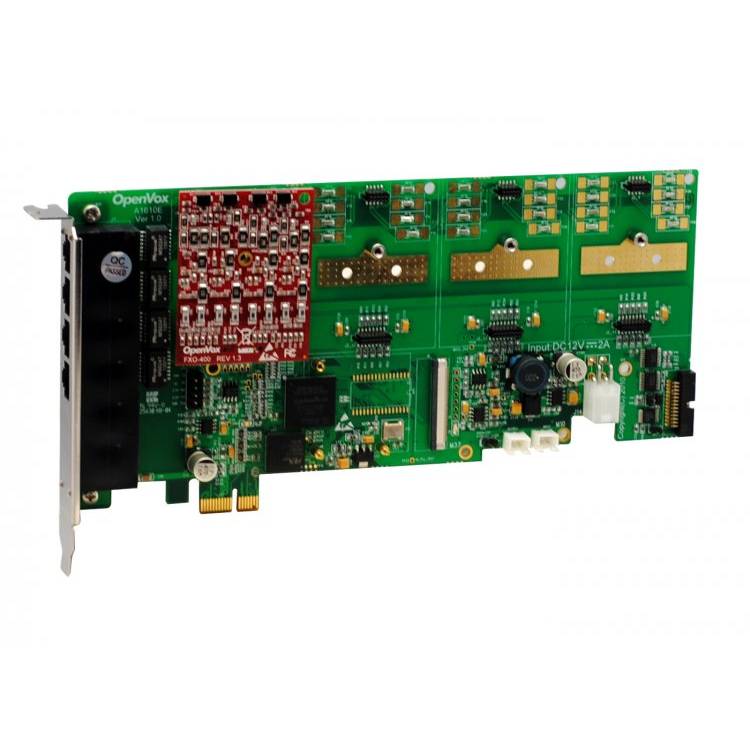 OpenVox A1610E01 16 Port Analog PCI-E Card 0 FXS400  1 FXO400