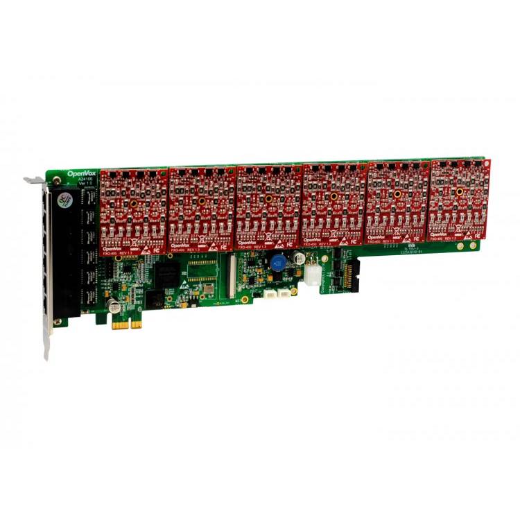OpenVox A2410E06 24 Port Analog PCI-E Card 0 FXS400 6 FXO400