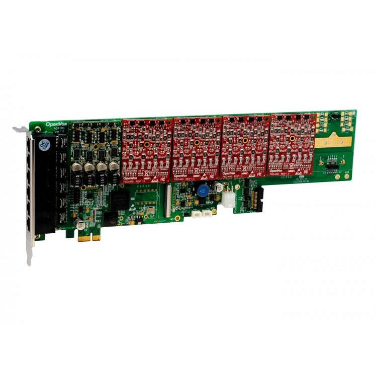 OpenVox A2410E14 24 Port Analog PCI-E Card 1 FXS400 4 FXO400
