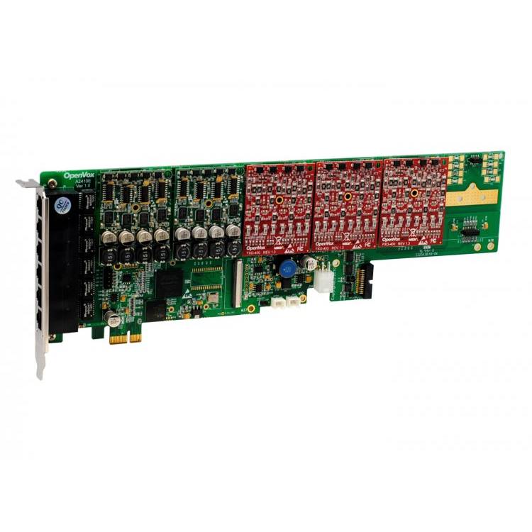 OpenVox A2410E23 24 Port Analog PCI-E Card 2 FXS400 3 FXO400