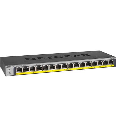 Netgear GS116PP-100NAS 16 Port PoE+ Gigabit Ethernet Unmanaged Switch