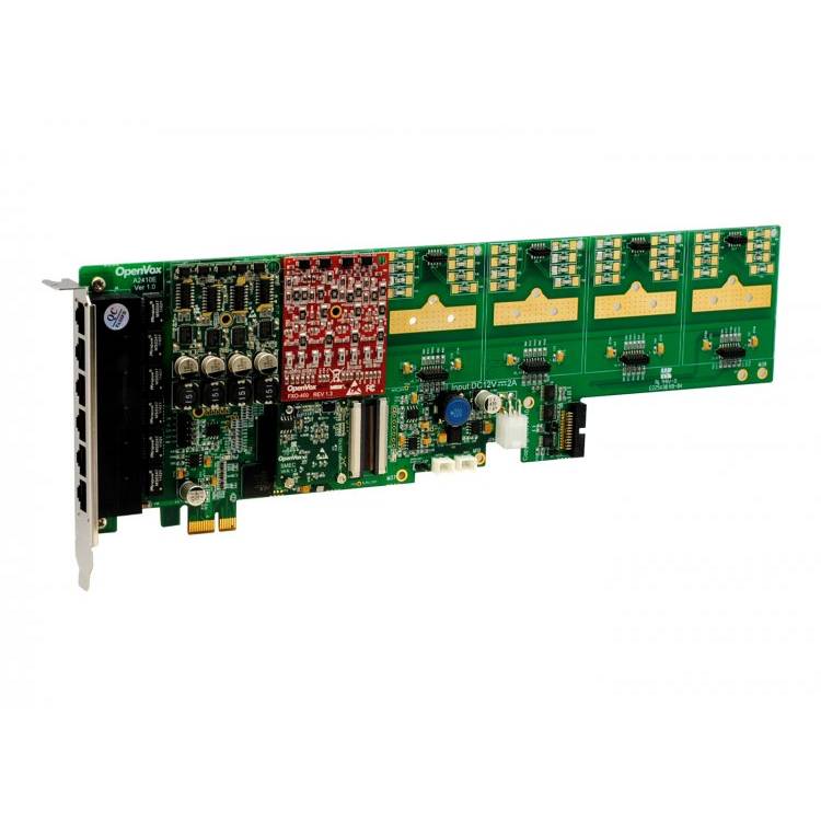 OpenVox AE2410E11 24 Port Analog PCI-E Card 1 FXS400 1 FXO400 w EC2032