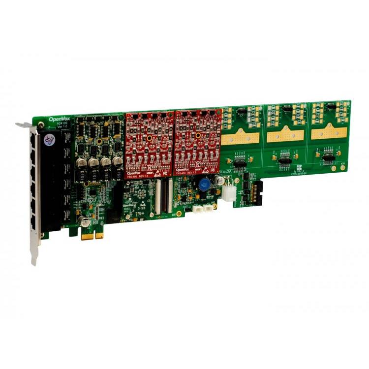 OpenVox AE2410E12 24 Port Analog PCI-E Card 1 FXS400 2 FXO400 w EC2032