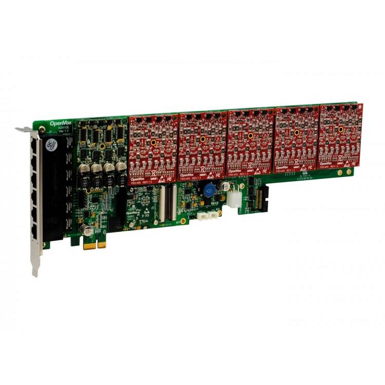 OpenVox AE2410E15 24 Port Analog PCI-E Card 1 FXS400 5 FXO400 w EC2032