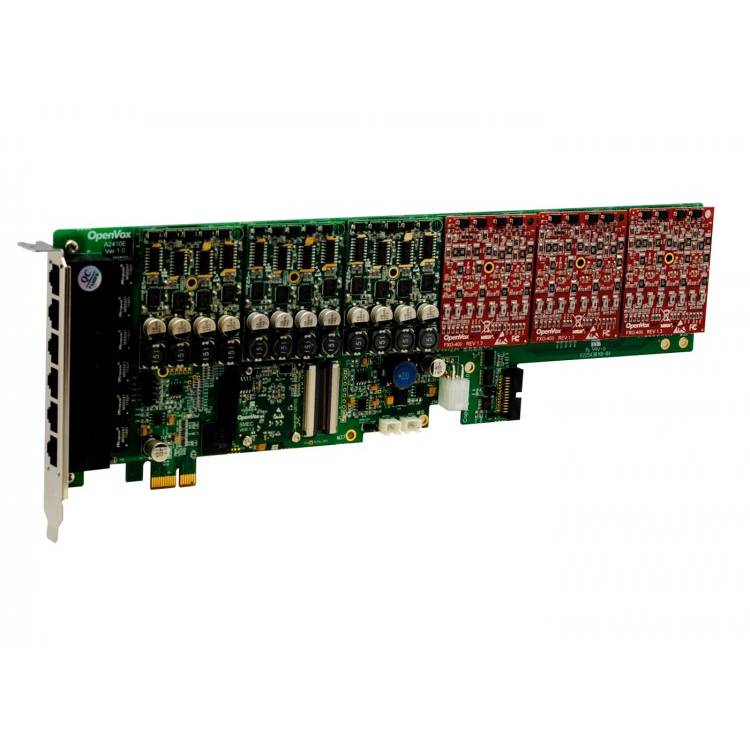OpenVox AE2410E33 24 Port Analog PCI-E Card 3 FXS400 3 FXO400 w EC2032