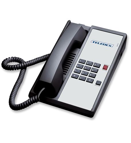 Teledex DIA653091 Single Line Guestroom Black Telephone Easy Access Data Port