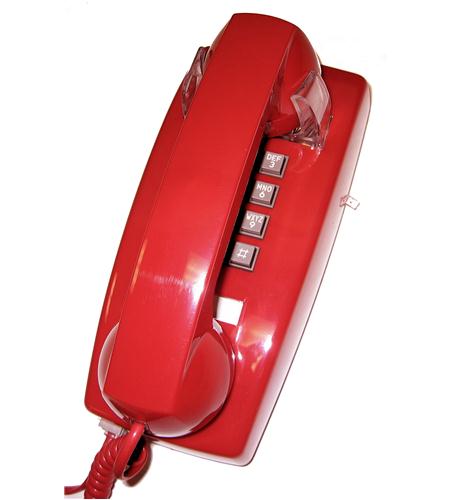 Cortelco 2554-V-RD 255447-VBA-20M Red Traditional Mini-Wall Phone