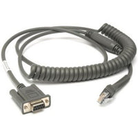 Zebra CBA-R37-C09ZBR Coiled RS232 Serial Cable 9 ft for Barcode Scanner - Female