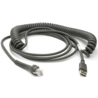 Zebra CBA-U32-C09ZAR 9 Feet USB-A Shielded Gray Coiled Cable